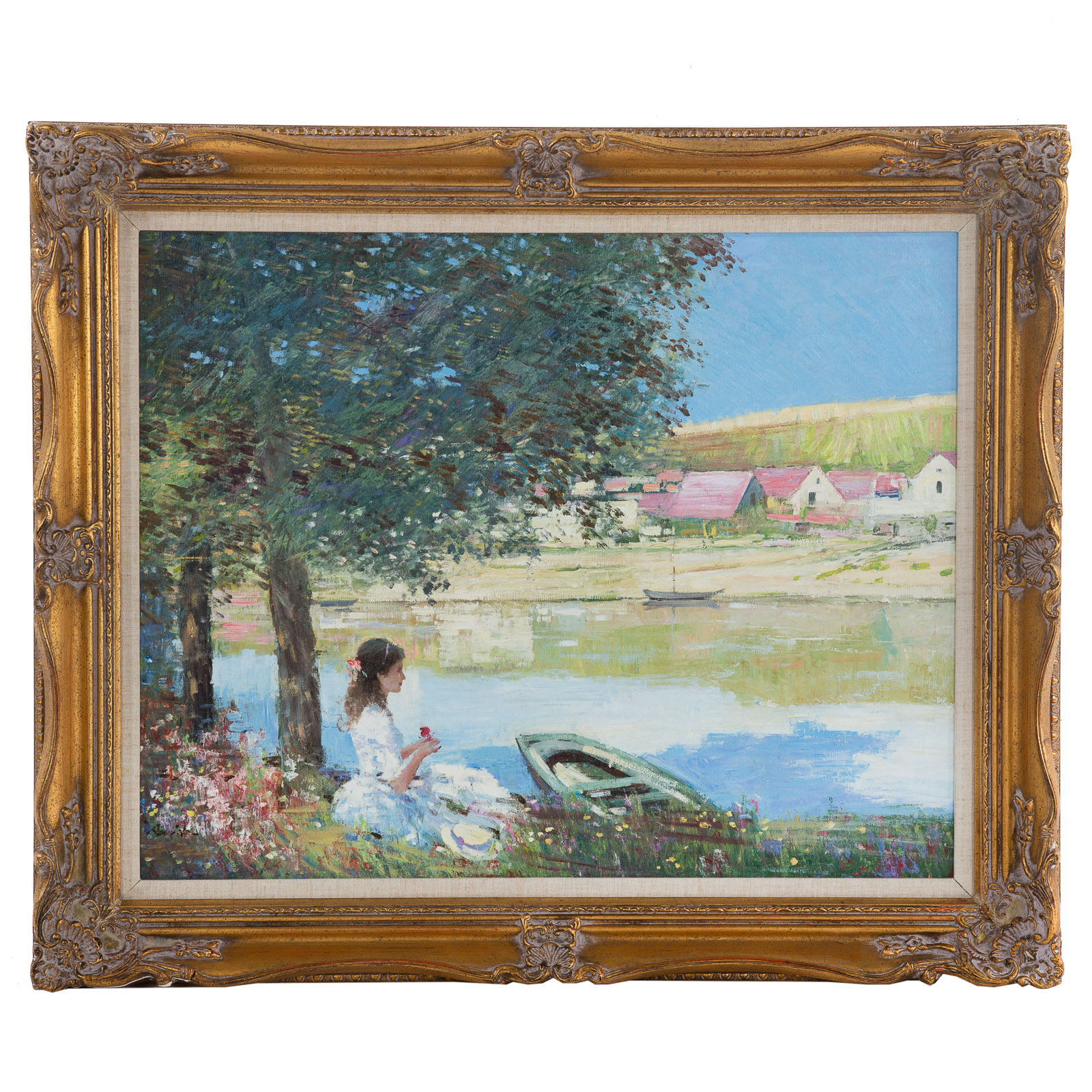 HANS AMIS LADY SEATED BY THE RIVER  36acde