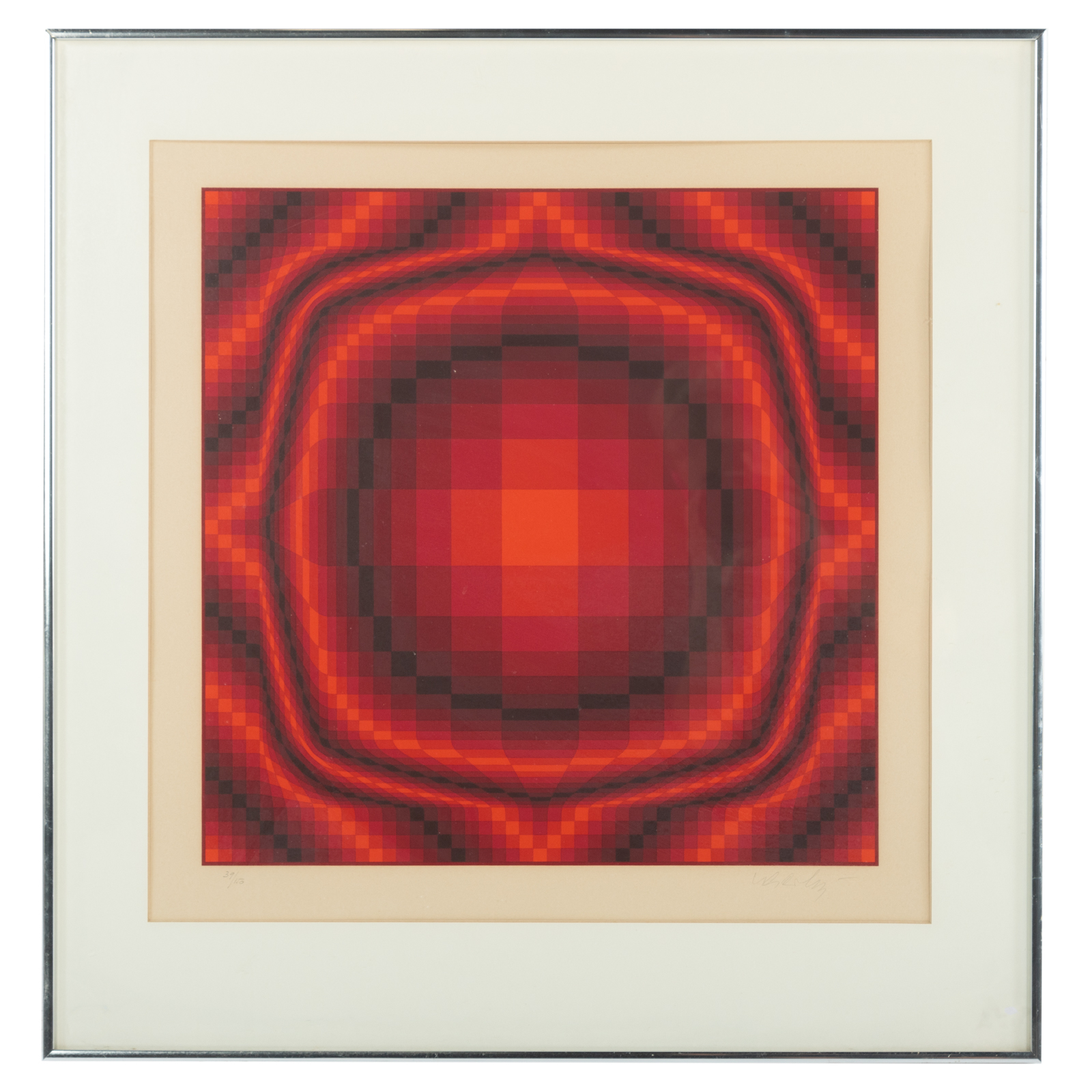 VICTOR VASARELY RED ABSTRACT  36acf2