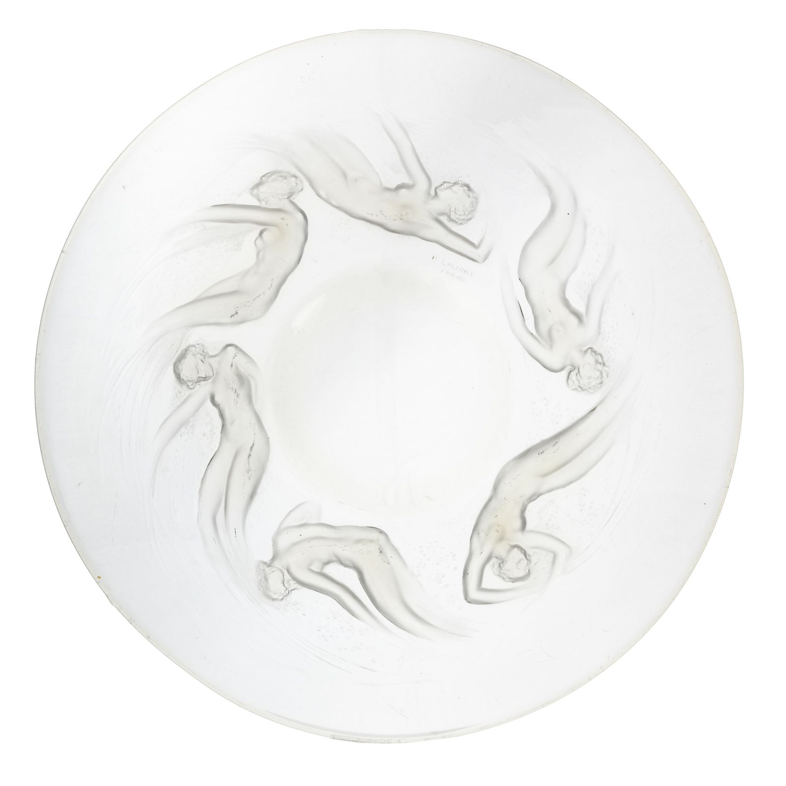 LALIQUE CRYSTAL ONDINES PLATE Circa 36ad20