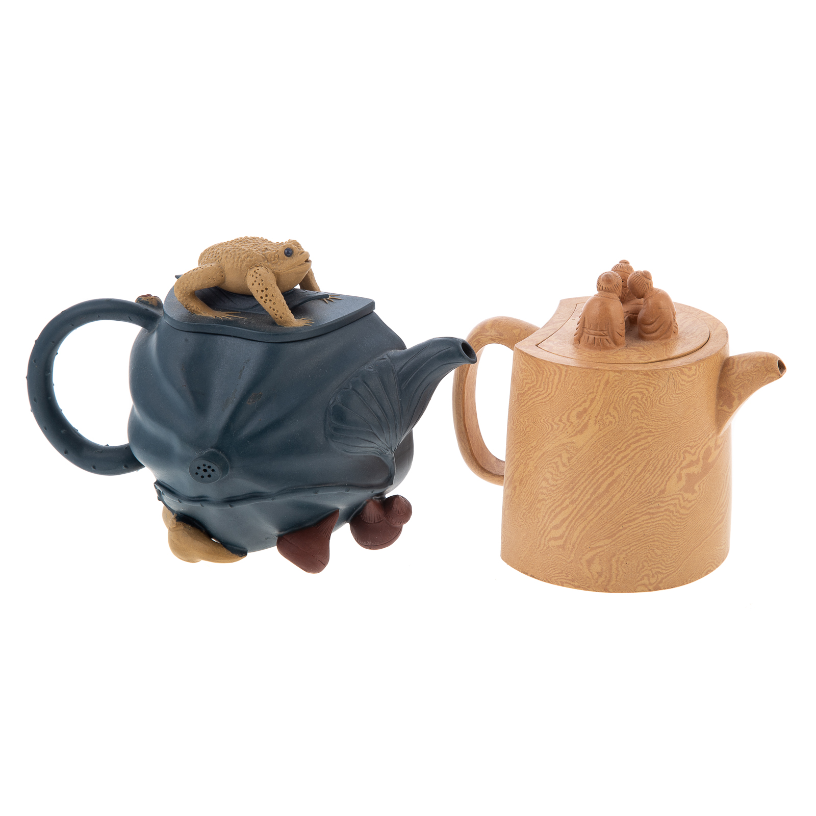 TWO CHINESE YIXING CLAY TEAPOTS