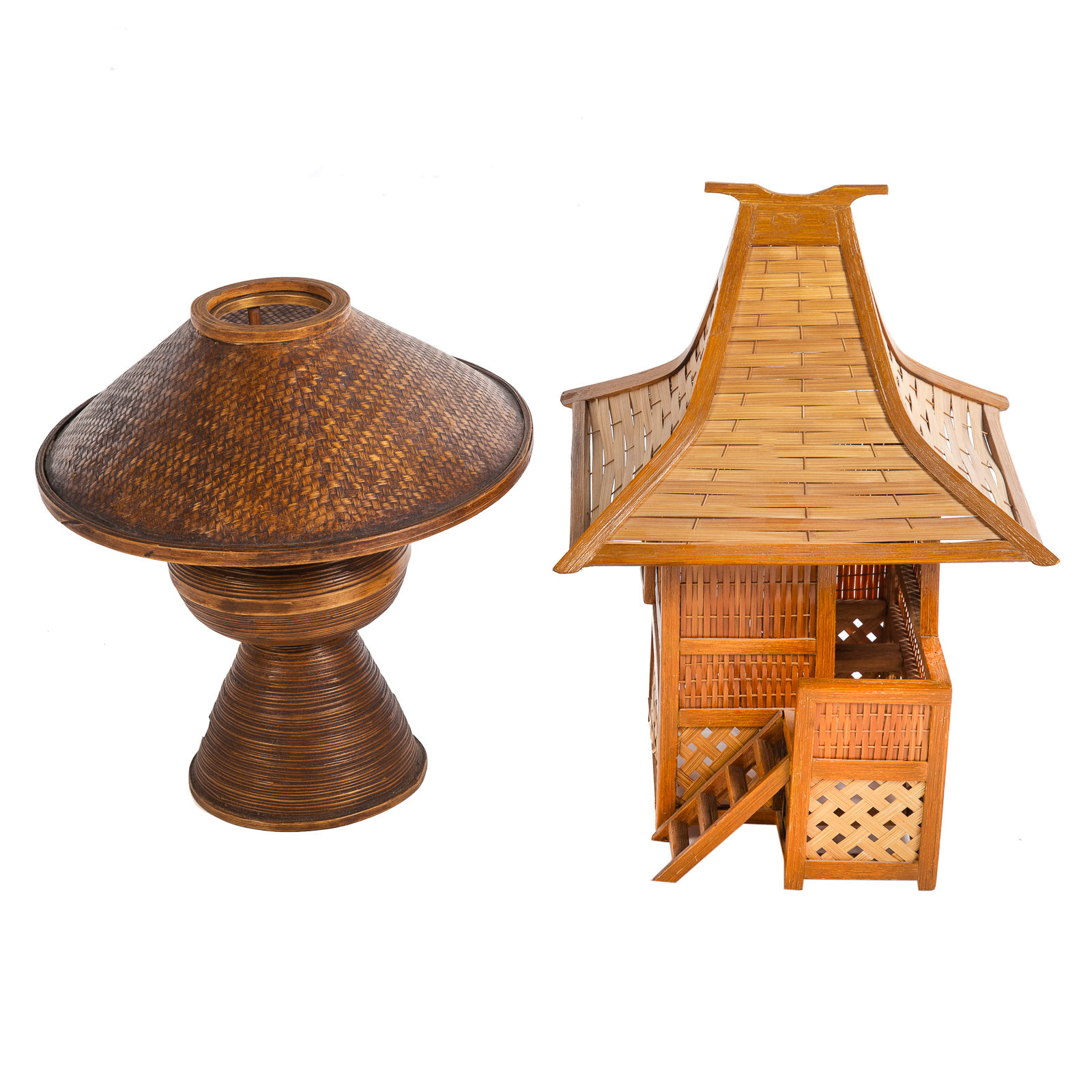 RATTAN TIKI LAMP & TEA HOUSE LAMP