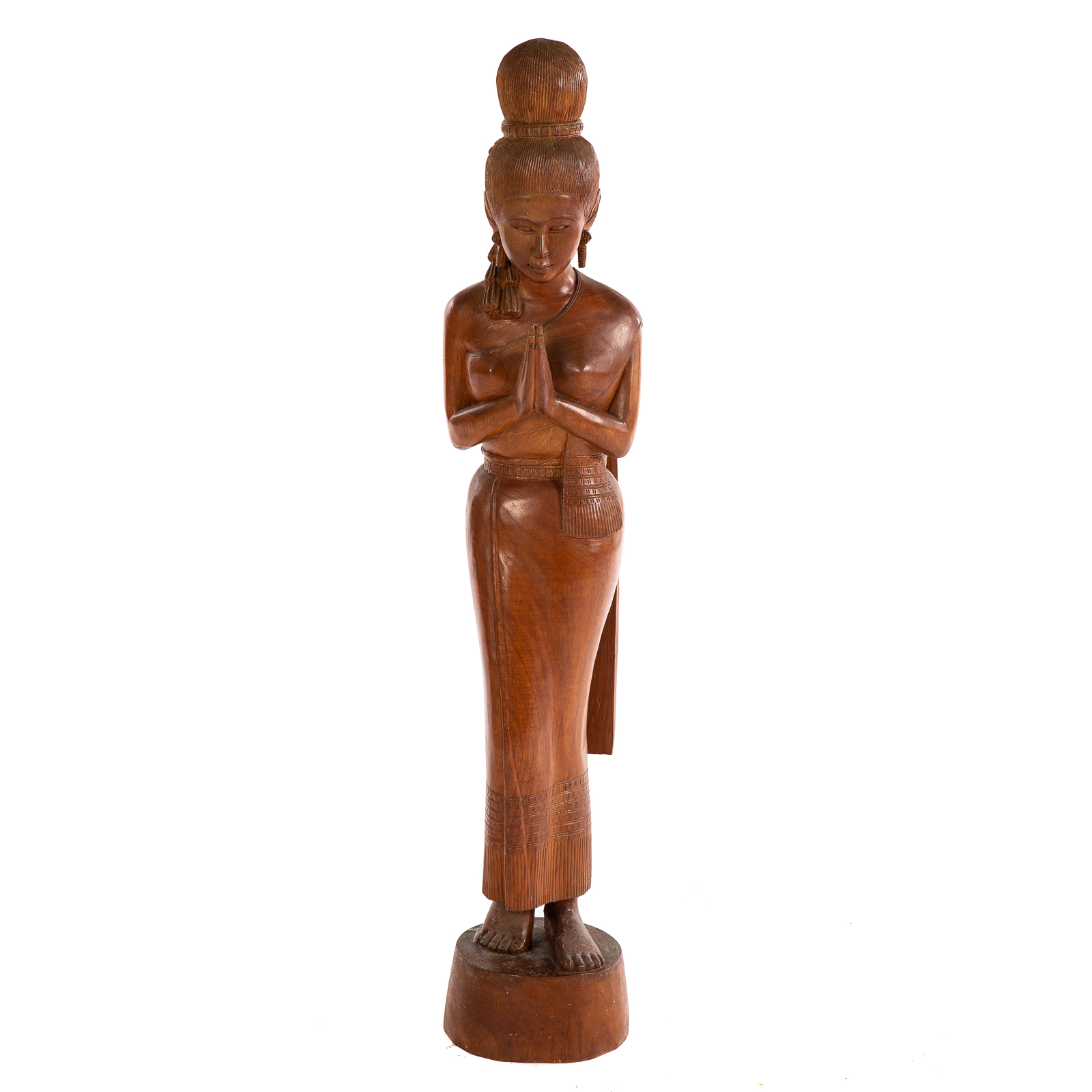 THAI SAWASDEE CARVED WOOD FIGURE