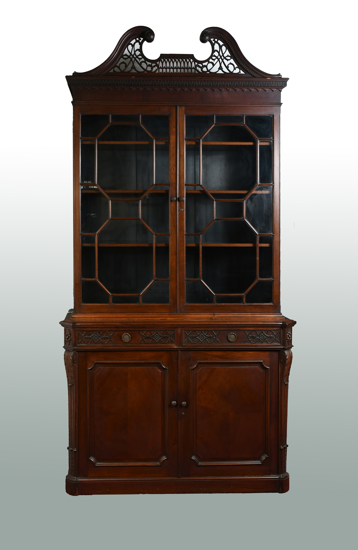 CHIPPENDALE BREAKFRONT BOOKCASE  36ada8