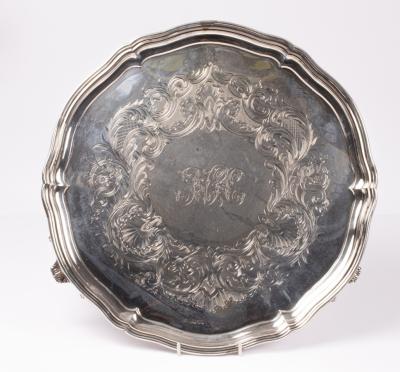 A large Victorian circular silver
