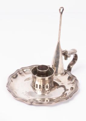 A Victorian silver chamber stick,