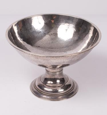 A silver pedestal bowl, The Marling