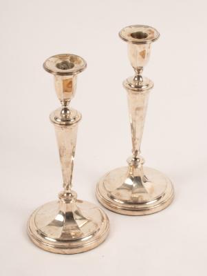 A pair of Adam style silver candlesticks  36adf4