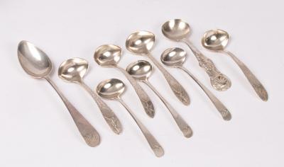 Three Scottish silver mustard spoons,