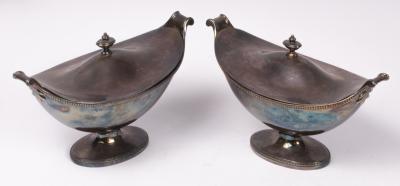 A pair of George III silver sauce