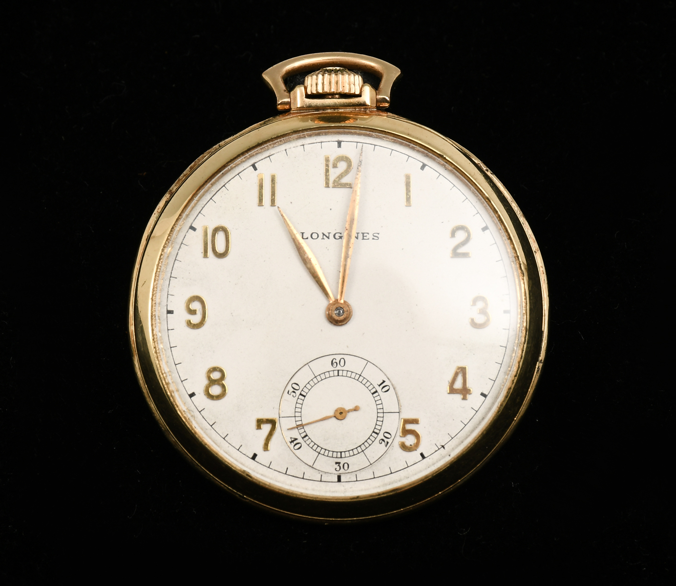 VINTAGE 14K LONGINES OPEN FACE POCKET