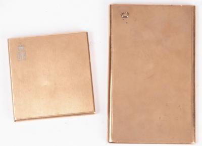 Two 9ct gold cigarette cases, both
