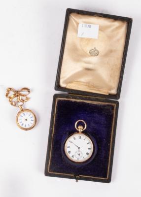 Two lady s gold cased watches  36ae52