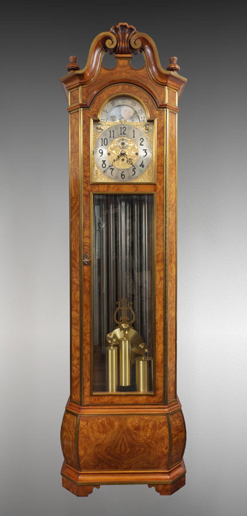 HERSCHEDES 9 TUBE GRANDFATHER CLOCK: