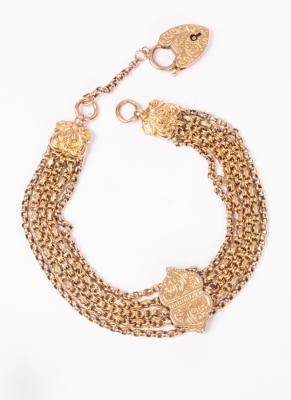 A 9ct gold five chain bracelet,