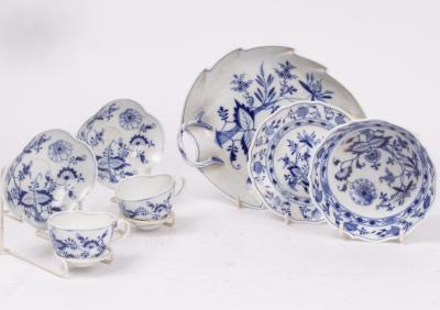 Meissen blue onion pattern, pair tea