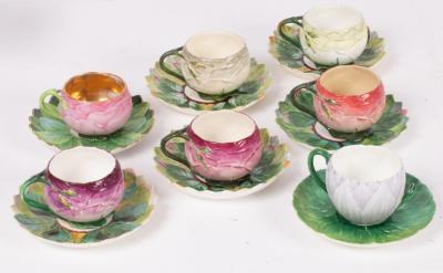 A set of five Minton rose-form cups