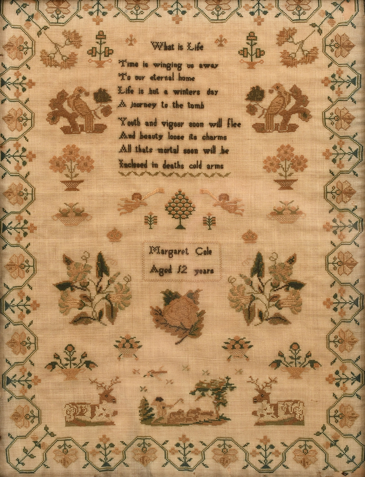 EARLY 19TH CENTURY SAMPLER MARGARET 36aeec