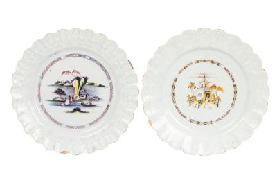 Two Bristol Delftware plates, circa