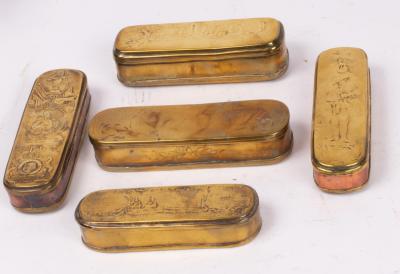 Five Dutch brass tinder boxes  36af0c