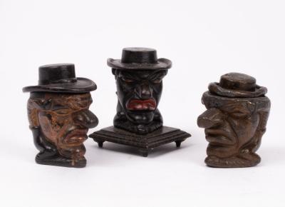 Three Mr Punch tobacco jars, one