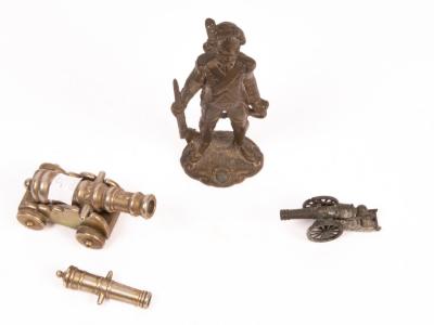 A gilt metal figure of a soldier, 16.5cm