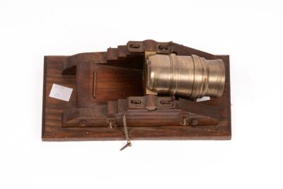 A bronze squat cannon, dated 1815