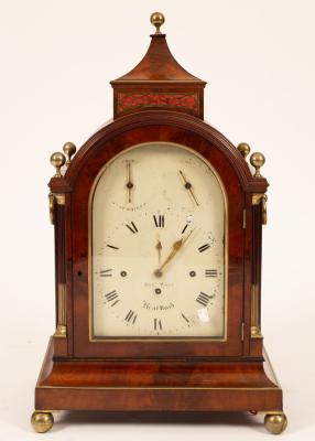 A mahogany musical bracket clock