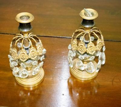 A pair of Regency gilt brass table