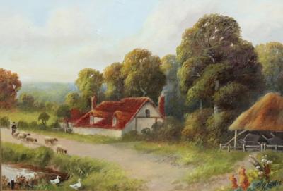 J H Lewis Landscapes a pair oil 36d76c