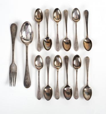 Six Victorian silver teaspoons, HH,