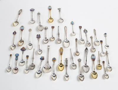 Thirty eight silver souvenir teaspoons  36d80e