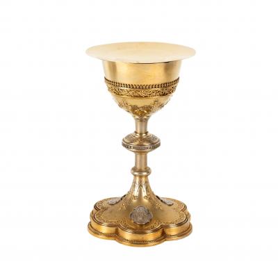 A French silver gilt chalice and 36d833
