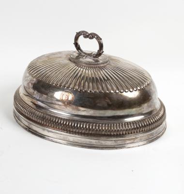 A Sheffield plate oval warming cover,