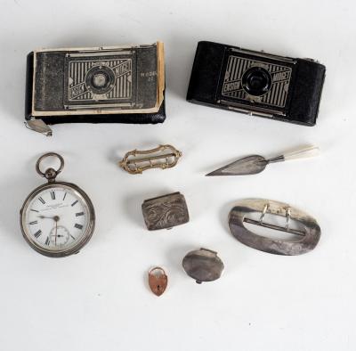 A silver cased open faced pocket watch