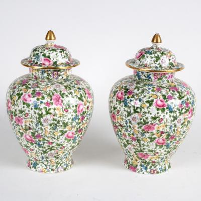 A pair Crown Staffordshire jars and