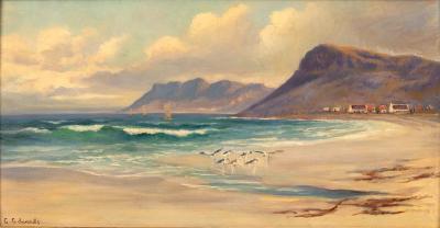 E Edwards (20th Century)/Coastal Scene