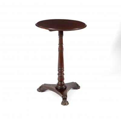 A Victorian circular table on a