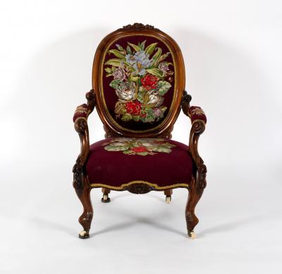 A Victorian open armchair the 36da2c