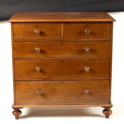 A Victorian satinwood chest of