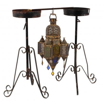 A pierced brass Turkish hanging lantern
