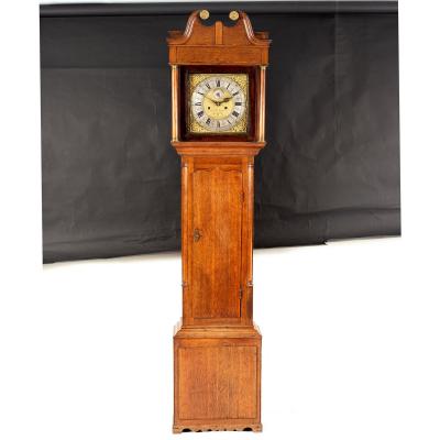 An oak eight-day longcase clock,