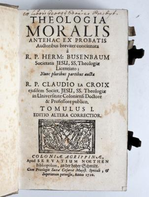 Busenbaum, Hermann. Theologia Moralis??¦,