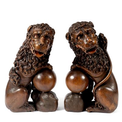 A pair of Renaissance style carved