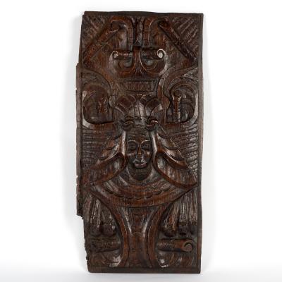 A 17th Century style carved panel  36dadd