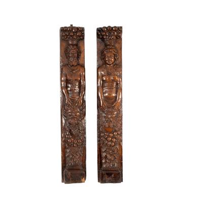 A pair of French carved oak panels  36dae6