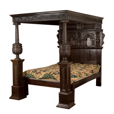 An oak bedstead, 17th Century and