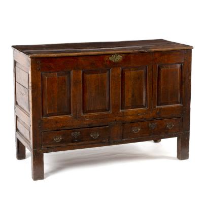 A mid-18th Century mule chest, adapted,