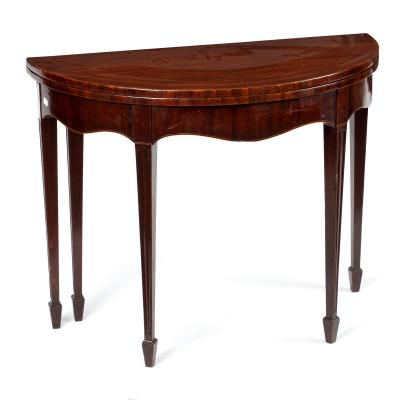 A George III D-shaped fold-over table