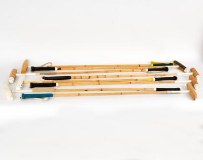 Seven polo sticks, various