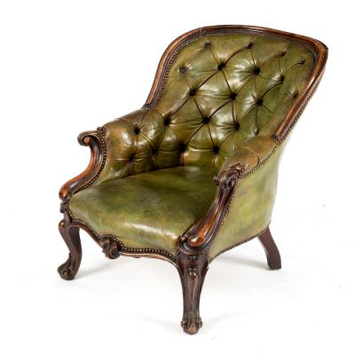 An early Victorian walnut chair